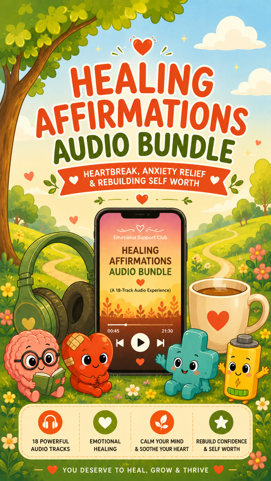 Emotional Support Club Healing Affirmations Bundle | Heartbreak, Anxiety Relief & Rebuilding Self Worth (Audio Bundle)